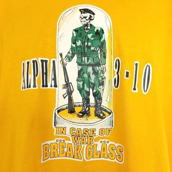 Alpha 3-10 T Shirt Vintage 80s In Case Of War Break Glass Alpha Company Medium - Picture 2 of 6